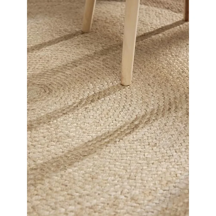 XXXL Juteteppich Jutta, rund, Creme und Greige, Oeko-Tex® Standard 100, beidseitig verwendbar, für Fußbodenheizung geeignet, pflegeleicht, strapazierfähig, Durchmesser 240 cm – Bild 9
