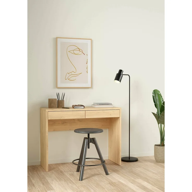 Dmora Schreibtisch Acero, Mehrzweckschreibtisch, Bürotisch für PC, Eckschreibtisch, 100x40 h77 cm, Eiche – Bild 2