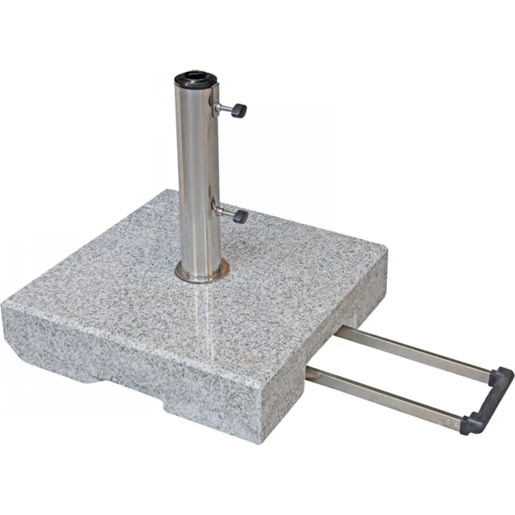 Doppler Trolley-Granit-Schirmsockel mit Rollen, granitgrau,30 kg, für Sonnenschirme bis Ø 200 cm