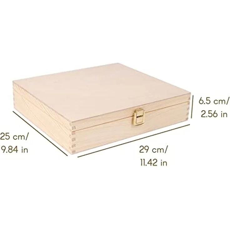 Creative Deco Holzkiste Holzkiste mit Deckel und Schloss, Erinnerungsbox – Bild 2