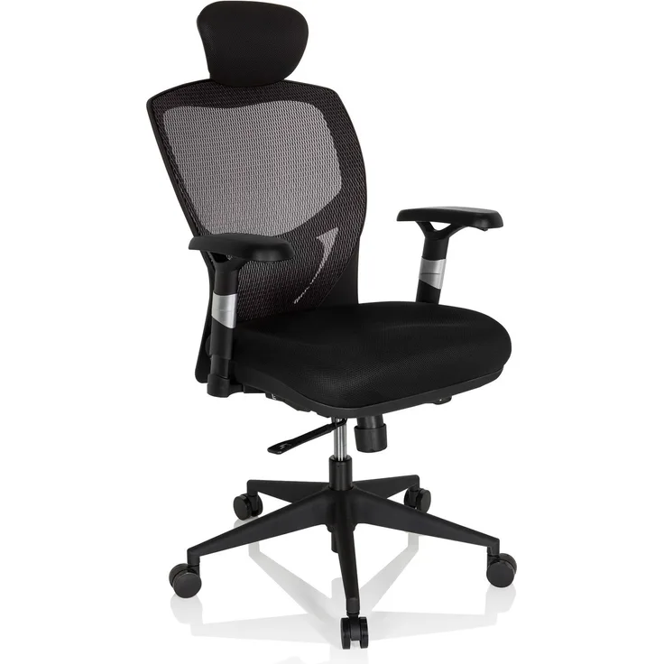 hjh OFFICE High End Bürostuhl VENUS BASE Stoff Grau/Schwarz