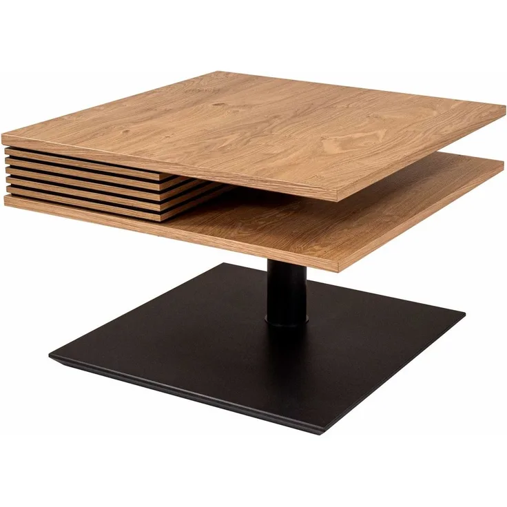 Couchtisch höhenverstellbar Clare 70x49x70 Furnier Schwarz/Wildeiche