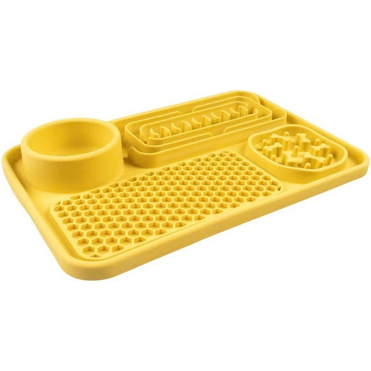DUVO+ Napf Duvoplus Anti-Schlingnapf 3-in-1 - gelb – Bild 1