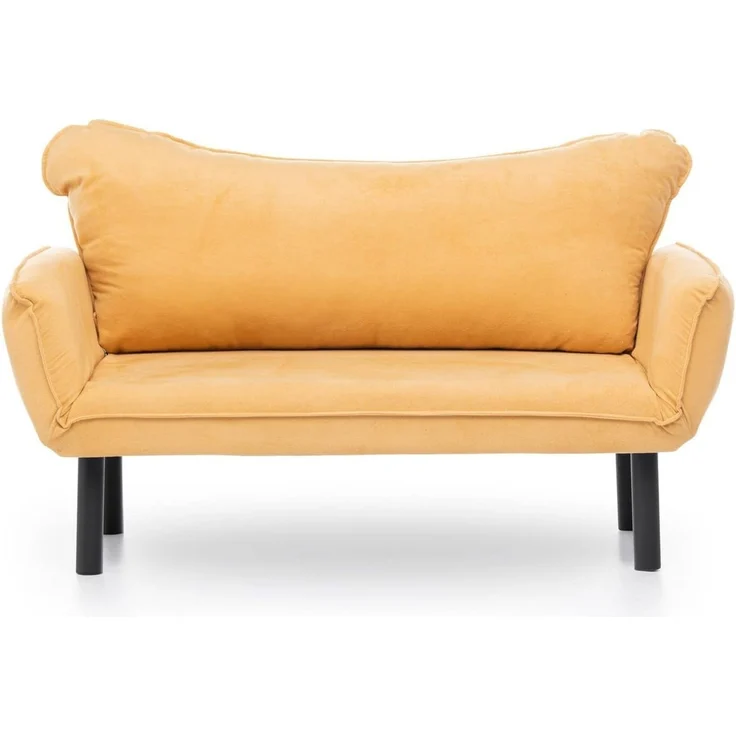 Dmora Schlafsofa 2-Sitzer Aquilonis 140x65 cm Gelb, Stauraum – Bild 4