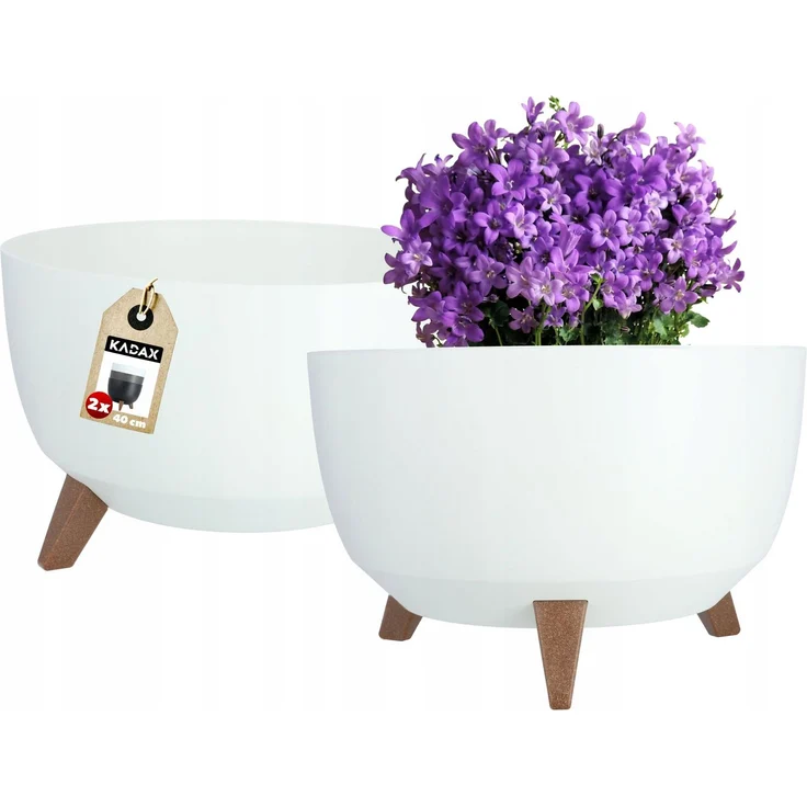 KADAX Blumentopfabdeckung Schaleneinsatz 40cm Weiß 2 Stk – Bild 1