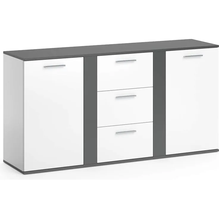 Kommode Novelli Anthrazit 40 x 80 cm mit Schubladen Vicco