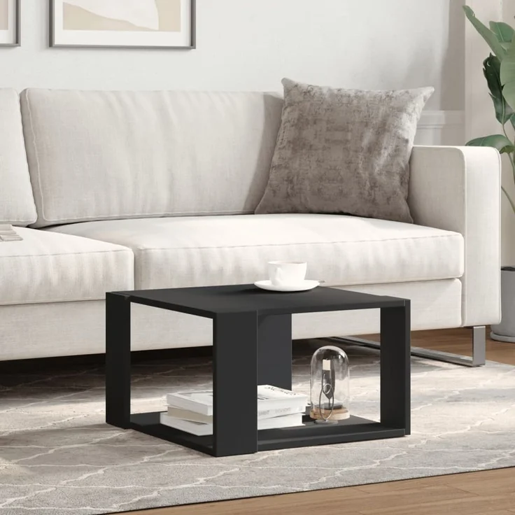 vidaXL Couchtisch Schwarz 51,5x51,5x30 cm Holzwerkstoff 848137 – Bild 3