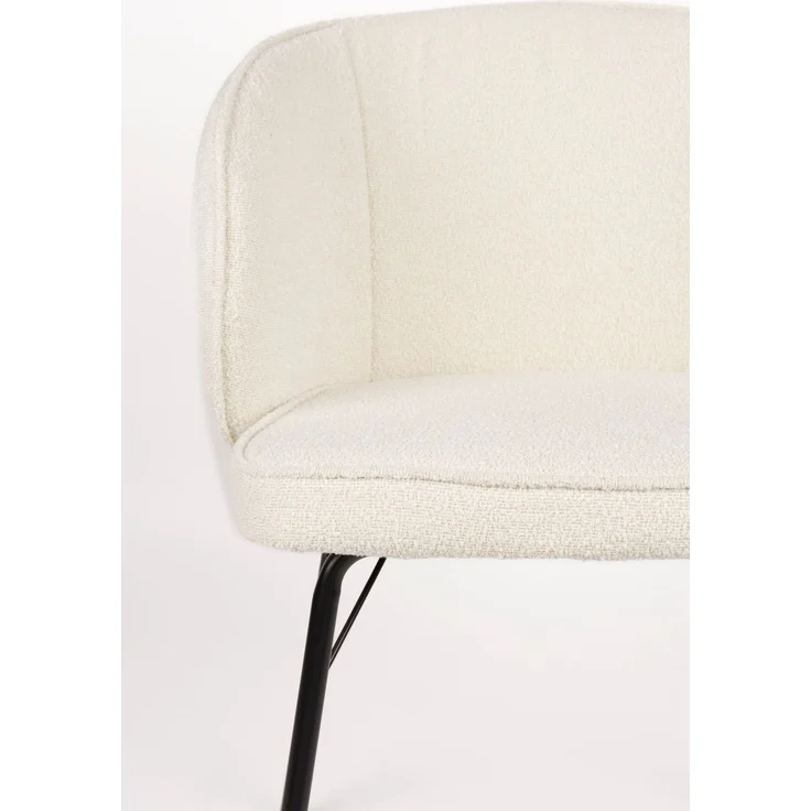 Esszimmerstuhl Joa im 2er-Set, Weiß gepolstert mit Gestell aus Eisen 59,5x60x81 cm – Bild 6