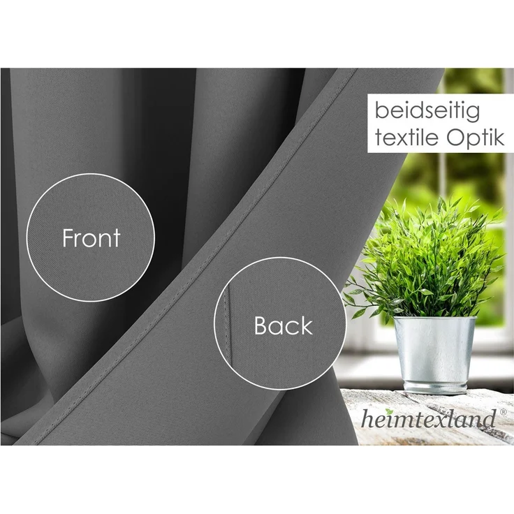 heimtexland Verdunkelungsvorhang Thermo Verdunkelungsgardinen Ösenschal Vorhänge (2 St), Ösen, verdunkelnd, Verdunkelungsstoff, blickdicht, Sonnenschutz, Verdunklung, Kälteisolierung, Schalldämmung – Bild 3