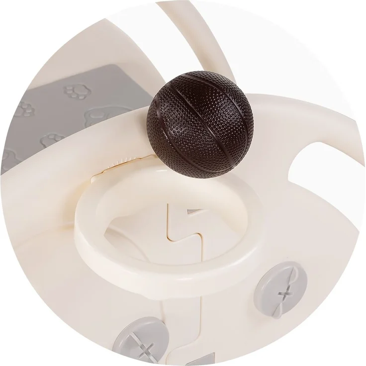 Chipolino Kinderrutsche Elefant 170 cm Rutschlänge, Basketballkorb, drei Stufen beige – Bild 4
