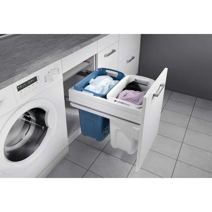 TIDY 2-fach Wäschebehälterauszug 500 mit Vollauszug und Dämpfung / HAILO Laundry-Carrier 327050 / Schrankausstattung / Wäschebox / Wäschekorb / Hailo-Nr. 3270511