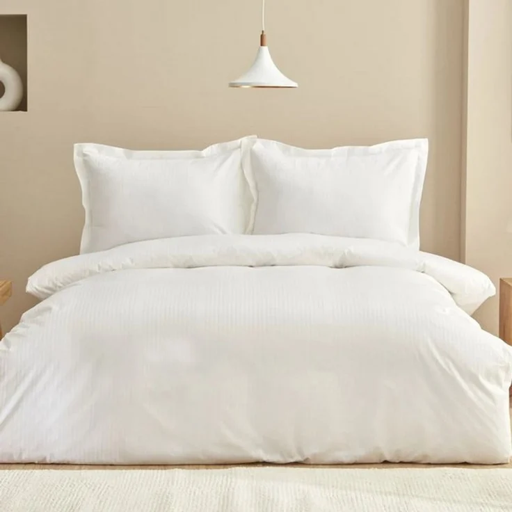 Karaca Bettwäsche Karaca Home Uniq 100% Baumwolle Satin Einzel Bettbezug Set, Weiß – Bild 4