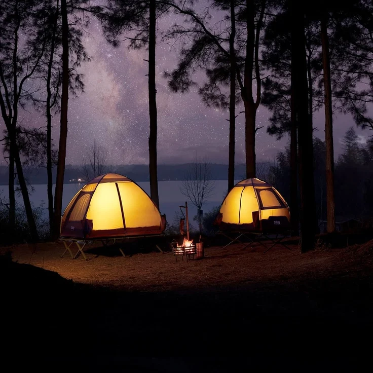 SoBuy Feldbett OGS32 Campingzelt 4in1-Zelt mit Campingliege Schlafsack Luftmatratze – Bild 9