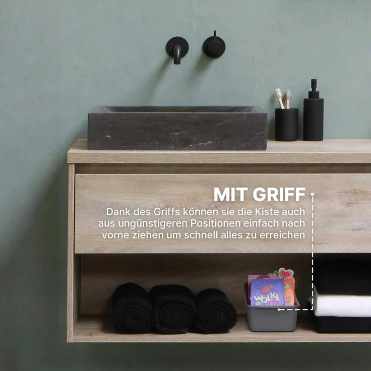 Küchen Organizer mit 3 Fächern ( Anthrazit ) - Aufbewahrungsbox für Tütensuppen, Gewürzmischungen uvm. Ordnungssystem für Lebensmittel Kunststoff – Bild 5