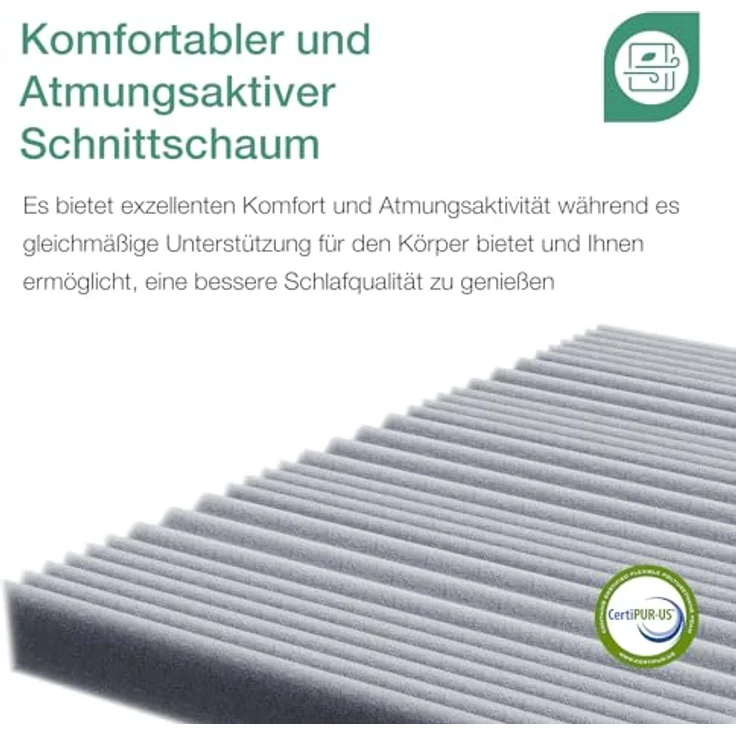 Novilla Matratze 160x200 H3/H2 7-Zonen Kaltschaummatratze | Größe + Höhe wählbar | Atmungsaktive 60°Waschbare Bezug | Öko-Tex CertiPUR US | Rollenmatratze Höhe 16 cm – Bild 4