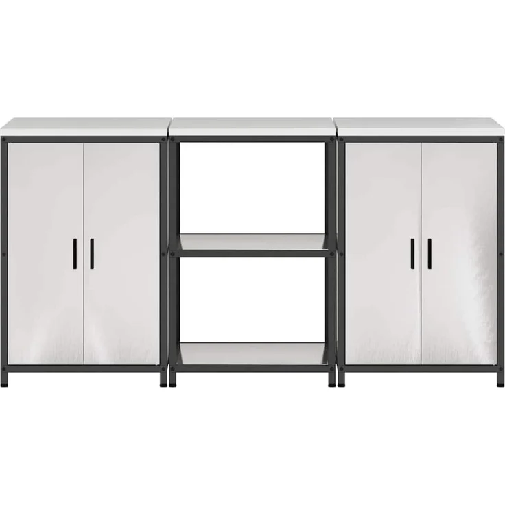 vidaXL Aufbewahrungsset für die Küche HATTEM 3 stk. Silber Edelstahl 3392698 – Bild 9