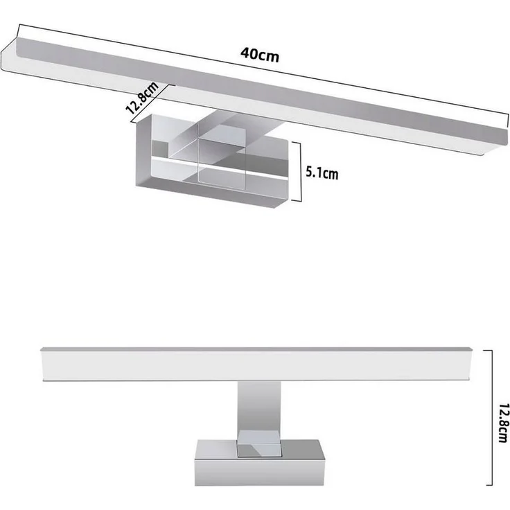 Nettlife LED Spiegelleuchte Spiegellampe leuchte Wand 40CM, LED fest integriert, Neutralweiß, internes Netzteil,für – Bild 3