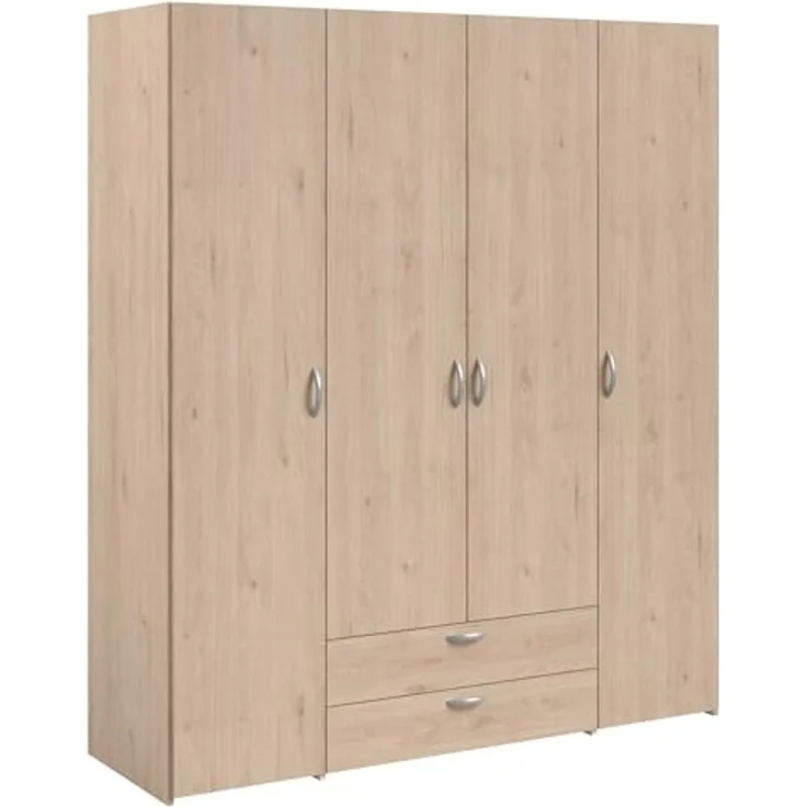 Daily 11 Kleiderschrank 4-türig Holzoptik 160x185x51cm – Bild 1