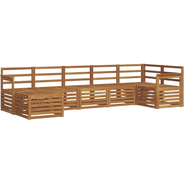 vidaXL Outdoor-Sofagarnitur 7 stk. 6-Sitzer Natur Massivholz Akazie 3375154 – Bild 2