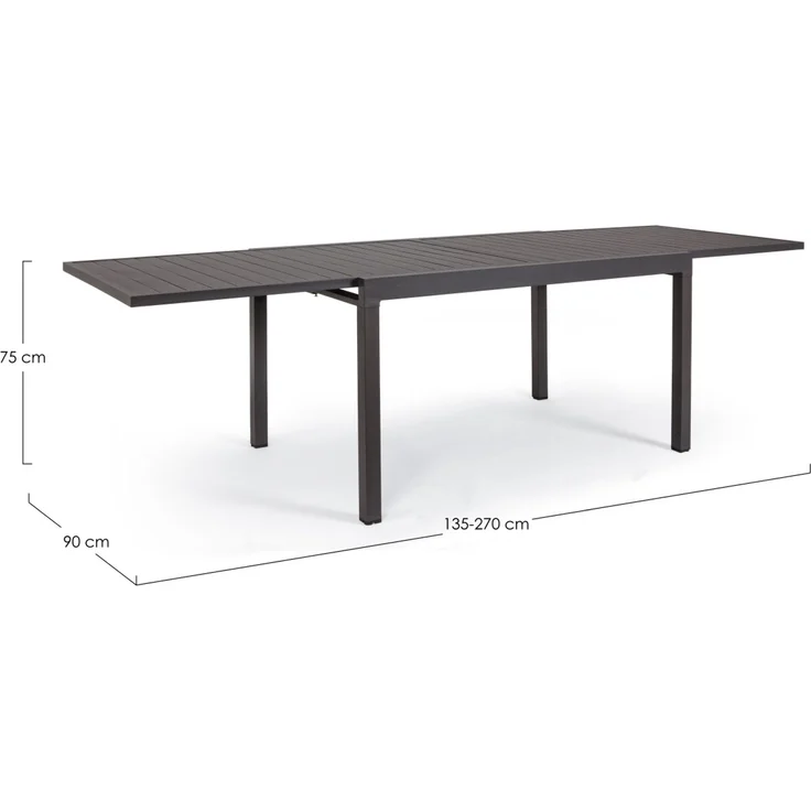 Gartenesstisch Pelagius Aluminium, ausziehbar, modern, anthrazit, wetterfest für 8-10 Personen – Bild 2