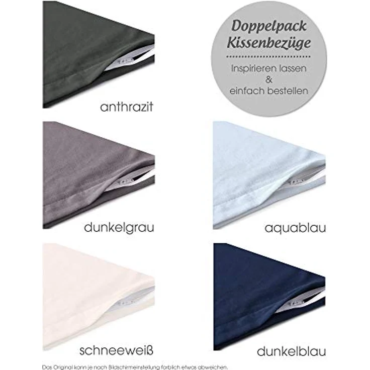 aqua-textil Classic Line Kissenbezug 2er-Set 20x120 cm dunkel blau Baumwolle Seitenschläferrolle Bezug Jersey Kissenhülle, Kopfkissenüberzug, Pillowcase, Bettkissen, Kopfkissenbezug, Reißverschluss – Bild 5