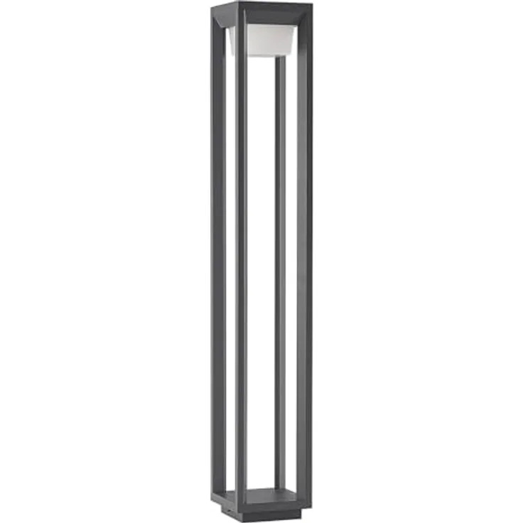 PRIOS LED Außenleuchte Gamion, spritzwassergeschützt in Aluminium, 1-flammig, Wegeleuchte Pollerleuchte Sockelleuchte, IP54