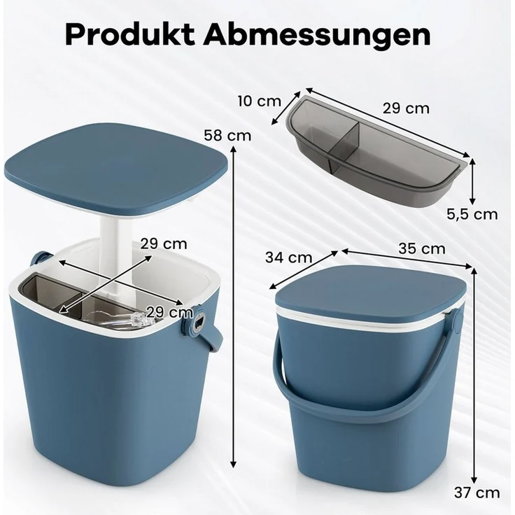 COSTWAY Gartentisch, 3 in 1 Cool Bar, Kühlbox mit Eiszange – Bild 1