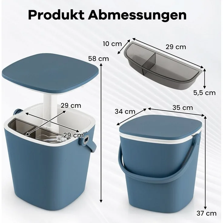 COSTWAY Gartentisch, 3 in 1 Cool Bar, Kühlbox mit Eiszange