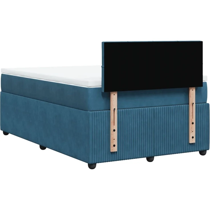 vidaXL Boxspringbett mit Matratze Blau 120x200 cm Samt 3287714 – Bild 8