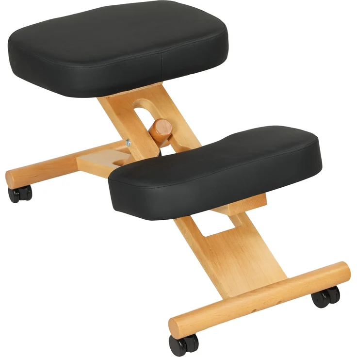 Ergonomischer Haltungsstuhl mit Kniebank und Rollen, 70.0×42.0×47.0cm, Schwarz, MELAYR – Bild 2