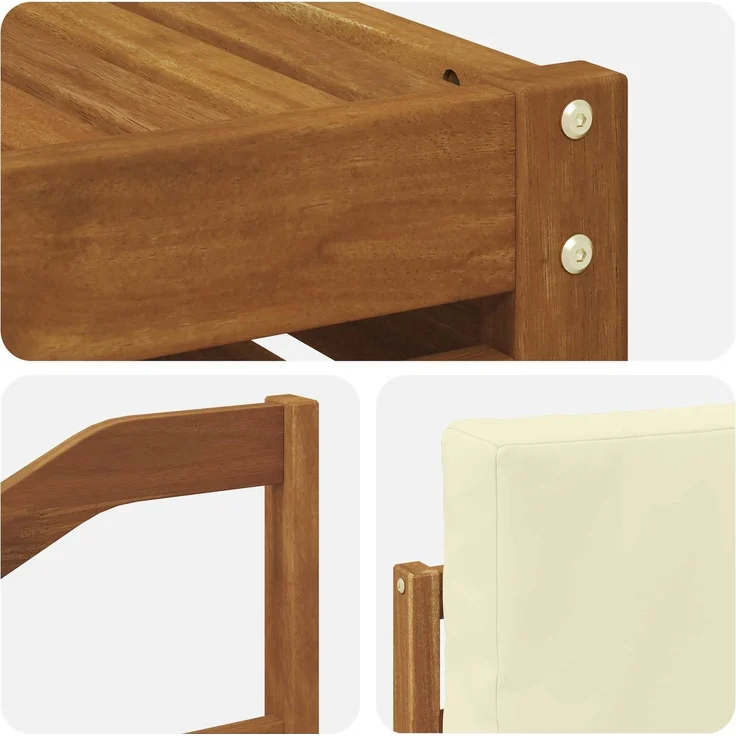 vidaXL Outdoor-Sofagarnitur 7 stk. 6-Sitzer Natur und Creme 3374945 – Bild 7