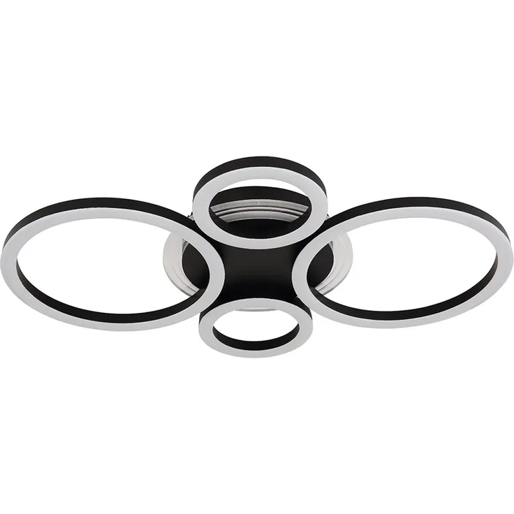 LED Deckenleuchte, schwarz, Ring-Design, CCT, L 53 cm