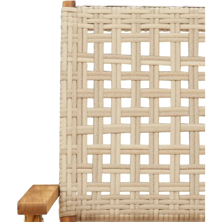 vidaXL Gartenstühle 2 Stk. Beige Massivholz Akazie und Poly Rattan 367665 – Bild 8
