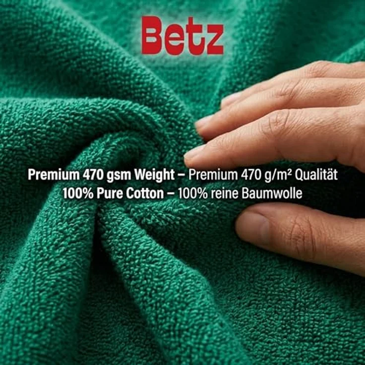 Betz Handtuch Set 5-TLG. Premium 1 Duschtuch 2 Handtücher 1 Gästetuch 1 Waschhandschuh, 100% Baumwolle – Bild 6