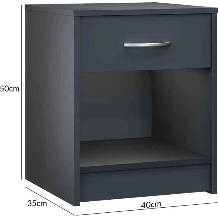 Casaria Nachttisch Hamburg (2-St), Schublade 50x40x35cm Boxspringbett Komforthöhe Schlafzimmer Holz – Bild 3