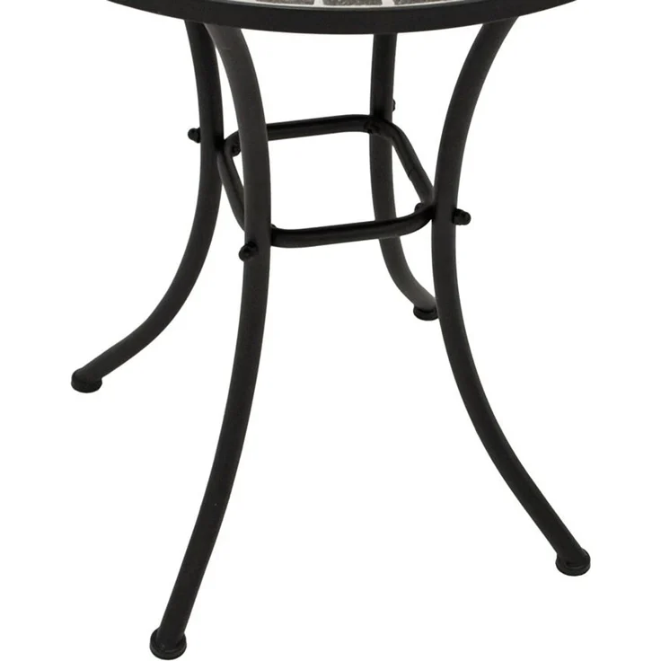 DEGAMO SIENA Bistrotisch, Metall + Mosaik, schwarz/grau, 60cm rund – Bild 3