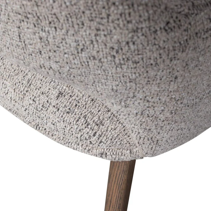 Esszimmerstuhl Murat aus Chenille-Stoff, skandinavisches Design, Natur Braun, weich gepolstert – Bild 5
