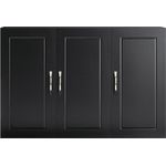 SoBuy FRG231-L-SCH Hängeschrank, MDF, Lackiert, Schwarz, 90 x 60 x 13 cm