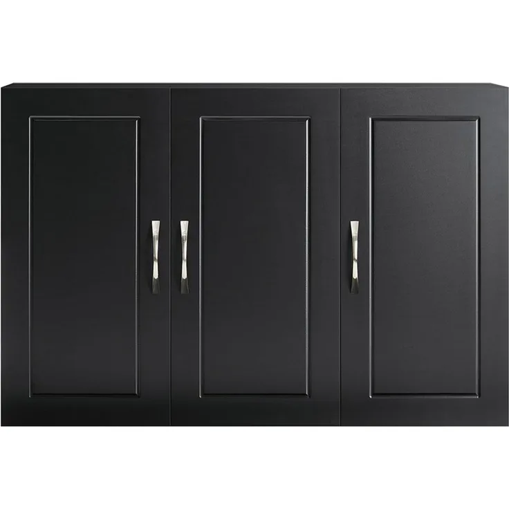 SoBuy FRG231-L-SCH Hängeschrank, MDF, Lackiert, Schwarz, 90 x 60 x 13 cm