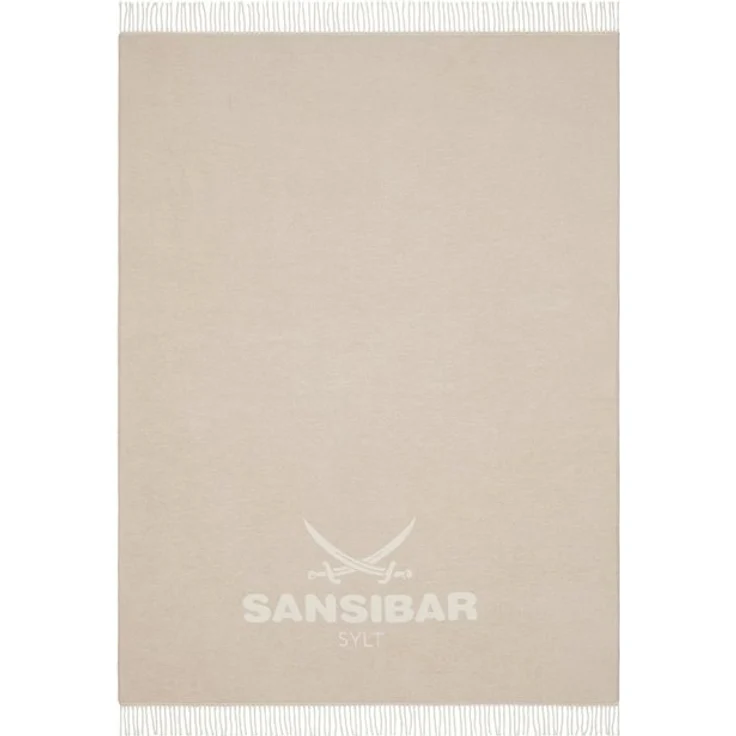 Plaid Wohndecke Jacquard Scotch Decke mit dekorativem Logo und Fransen, Sansibar Sylt, Wohndecke mit eingefasster Ziernaht und Fransen – Bild 4