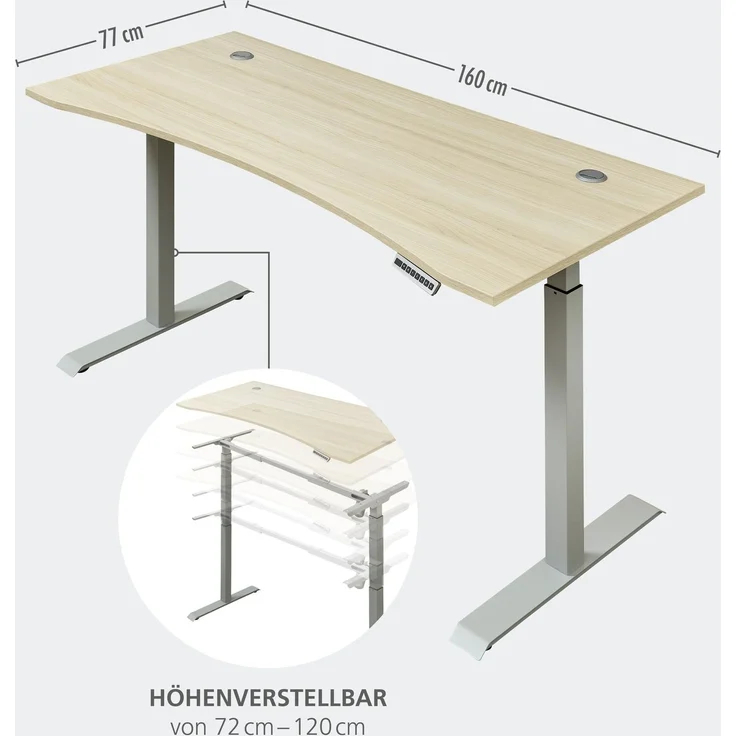 Komplettbüro Büro-Set SANTORIN VII Riva Eiche & Glas Cashmere 7-teilig – Bild 4