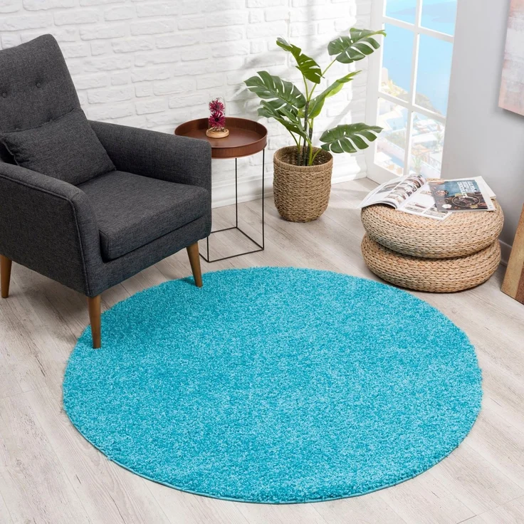 Sanat Hochflor-Teppich LOCA, rund, Höhe: 30 mm, Wohnzimmer, Langflor, Shaggy, Schlafzimmer – Bild 3