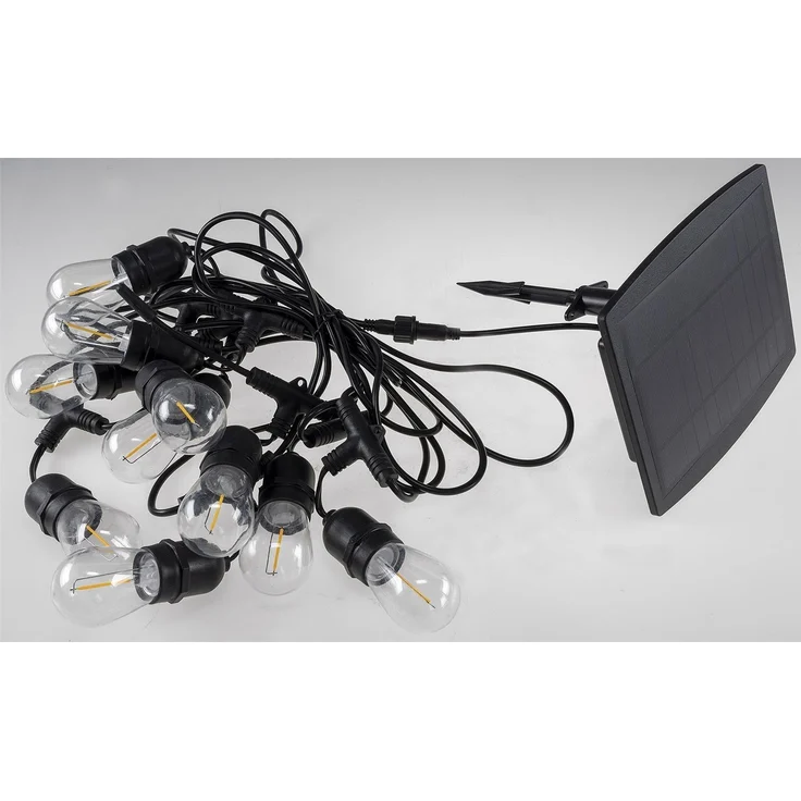 Biergarten-Lichterkette "CT-BGL 10Solar" 2m + 4,5m, 10x Filament Led Lampe, IP44 – Bild 2