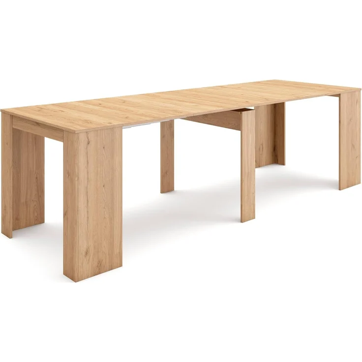 Skraut Home | Ausziehbarertisch | Multifunktionaler ausziehbarer | 260 | Für 12 Gäste | Esszimmertische | Moderner Stil | Eiche