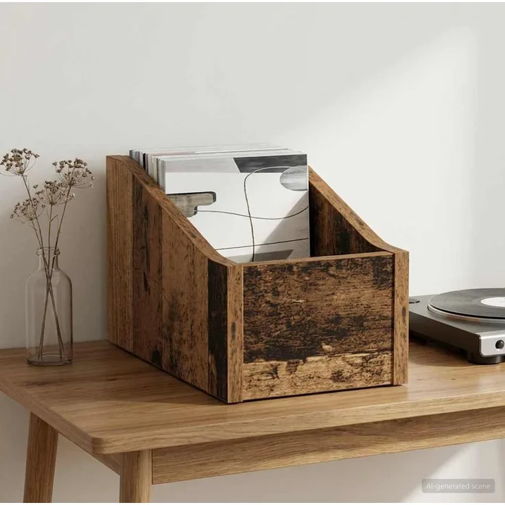 vidaXL LP Plattenbox Altholz 18 x 32 x 18 cm Holzwerkstoff 8012806