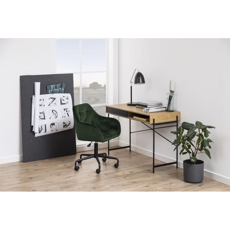 Schreibtischstuhl >Brooke< in waldgrün, Polyester, Stahl - 59x88,5x58,5 (BxHxT) – Bild 2