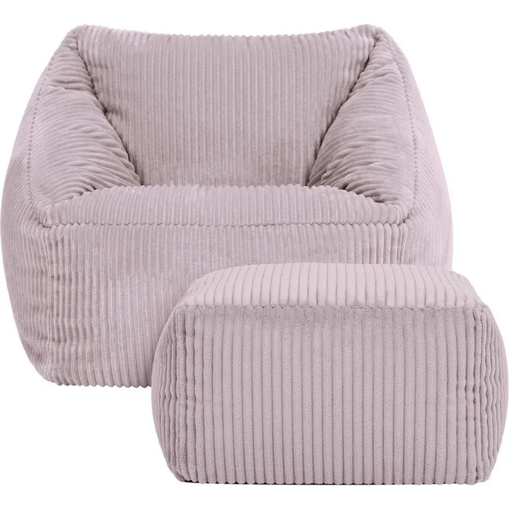 icon Sitzsack Kinder aus Cord flauschig mit Hocker „Natalia“ (Spar-Set, 1 x Sitzsack, 1 x Hocker), 55x44 cm, Made in Germany, für Kinderzimmer – Bild 4