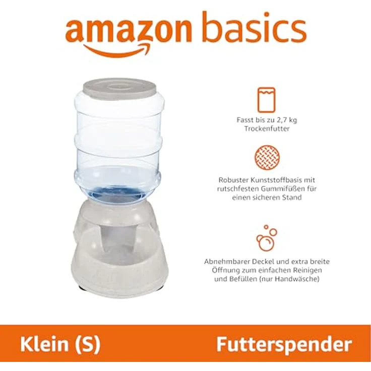 Futter- und Wasserspender für Haustiere, Futterstation, Größe S, Transparent – Bild 3