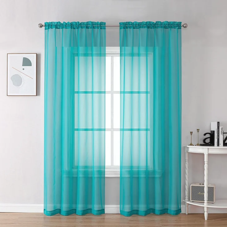 Chyhomenyc Durchsichtige Vorhänge, 183 cm lang, 2 Paneele, lichtfilternd, weich, luftig, Stangentasche, Voile, Fenstervorhang für französische Tür, Schlafzimmer, Wohnzimmer, jeweils 106x183 cm (B x