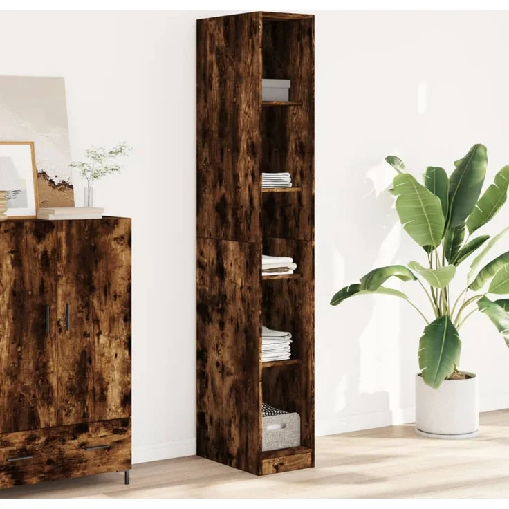 vidaXL Kleiderschrank Räuchereiche 30x50x200 cm Holzwerkstoff 3307706 – Bild 1